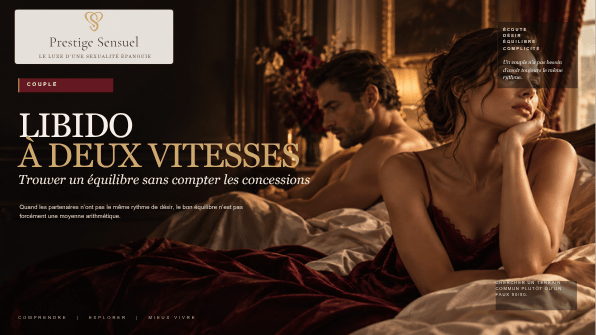 Illustration éditoriale sur les différences de libido dans le couple et la recherche d’un équilibre