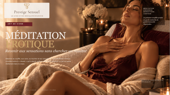 Méditation érotique : souffle, présence et attention aux sensations sans recherche de performance