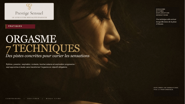 Orgasme : sept approches autour du rythme, de la pression, du souffle et des sensations