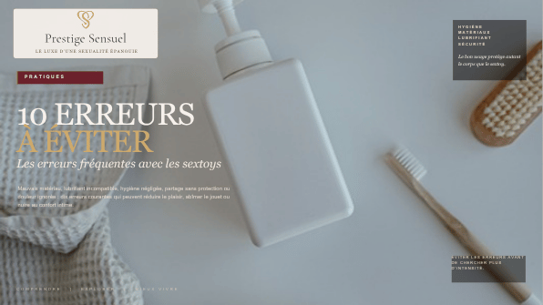 Dix erreurs fréquentes : matériaux, lubrifiant, hygiène, partage et confort