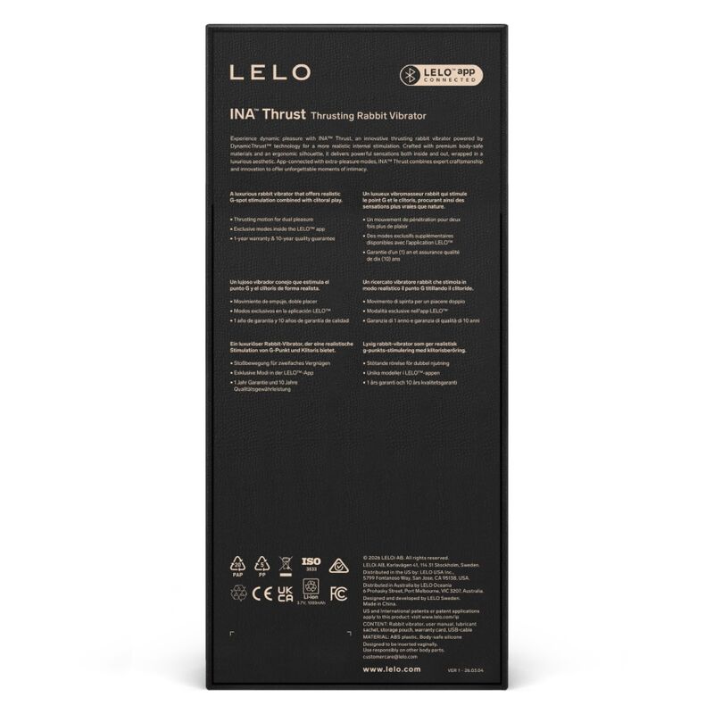LELO INA Thrust – vibromasseur, emballage