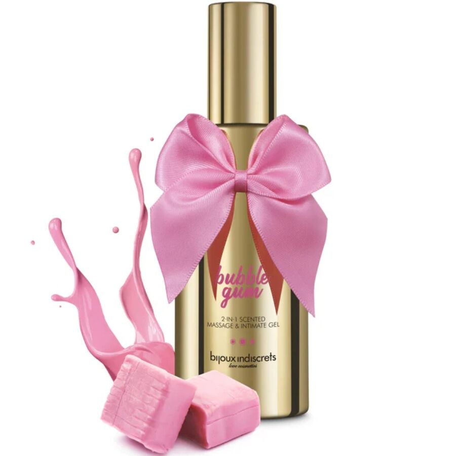 Gel De Massage Et Intime Parfumé 2 En 1 À La Bulle Gum 100 Ml BIJOUX – Accessoire lingerie – vue 2