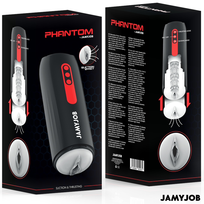 MASTURBATEUR VAGIN AUTOMATIQUE PHANTOM 5 MODES D'ASPIRATION ET DE POUSSE - JAMYJOB