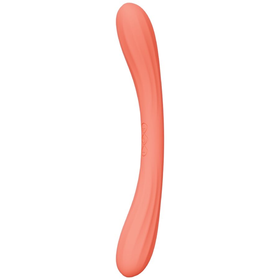 LELO Boomerang Rouge Corail – vibromasseur, vue arrière, commandes visibles