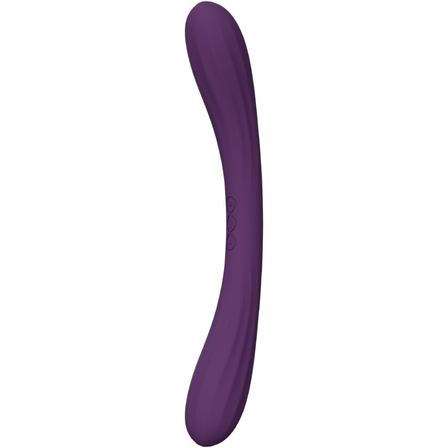 LELO Boomerang Violet – vibromasseur, vue arrière, commandes visibles