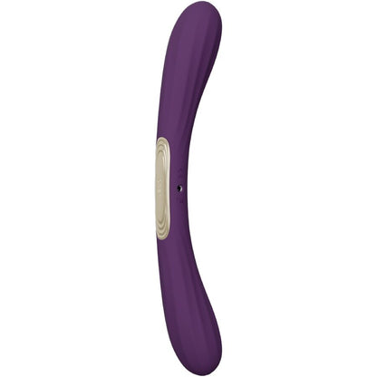 LELO Boomerang Violet – vibromasseur, vue latérale, port de recharge visible