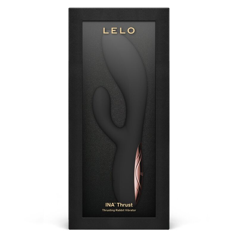 LELO INA Thrust Noir – vibromasseur, emballage, embout visible