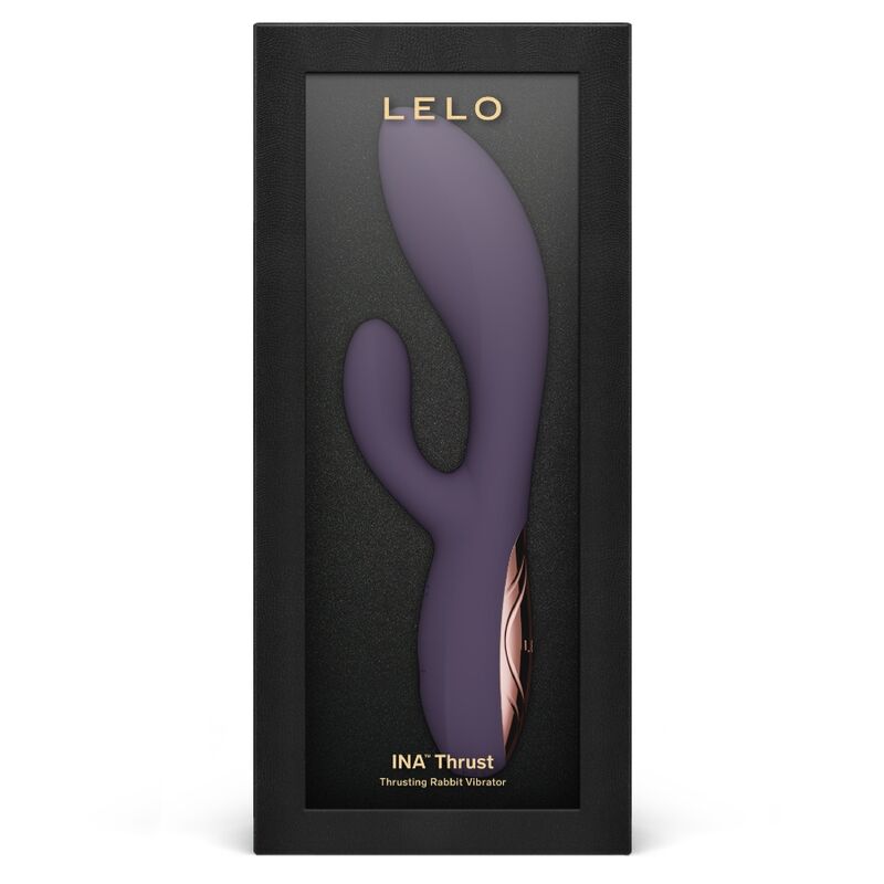 LELO INA Thrust Violet – vibromasseur, emballage, embout visible