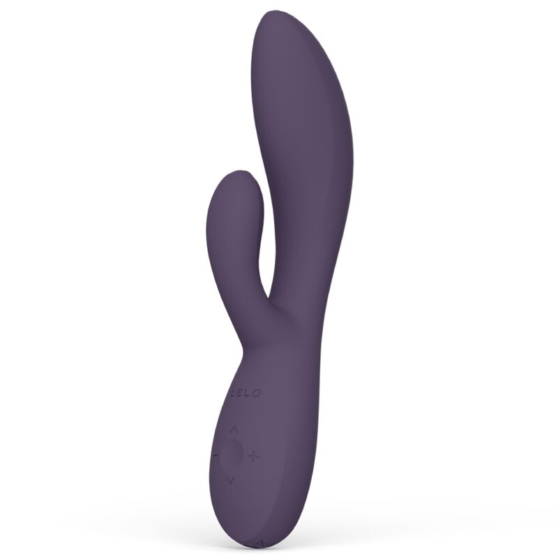 LELO INA Thrust Violet – vibromasseur, vue arrière, commandes visibles, embout visible