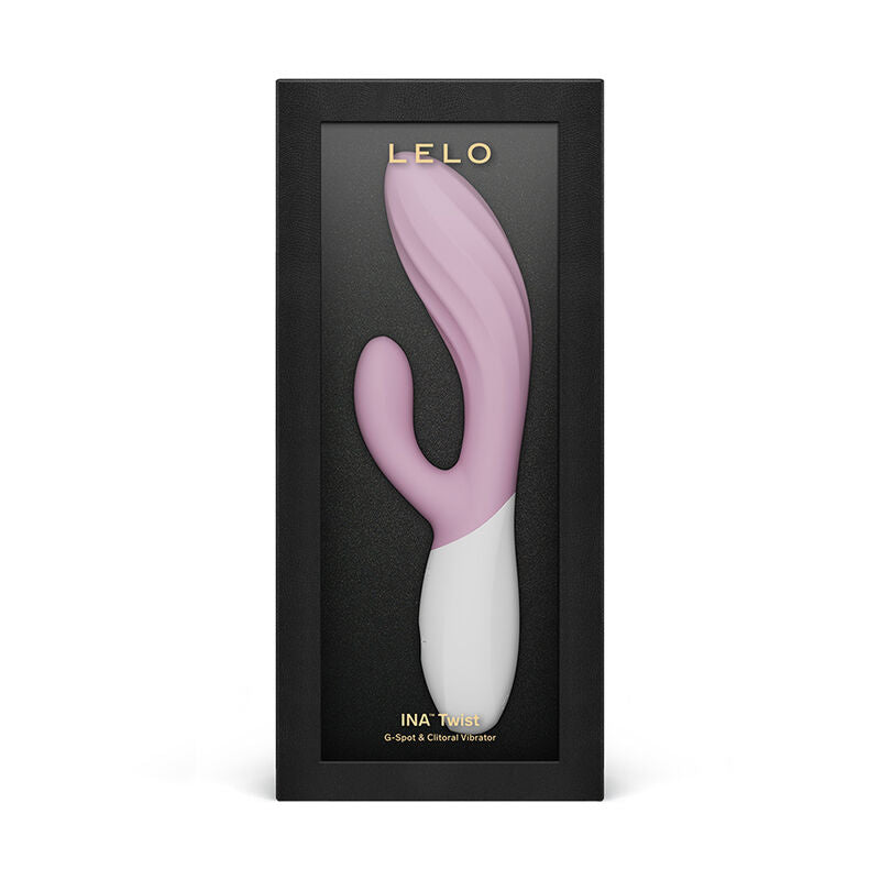 LELO INA Twist Rose – vibromasseur, emballage, détail de la texture, embout visible