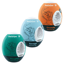 3 Œufs masturbateur Naughty, Savage & Crunchy - SATISFYER – Kit sextoys – vue principale