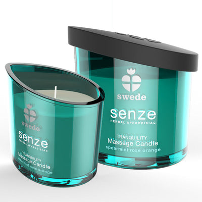 Candela da massaggio Sweede Senze Tranquility alla menta, rosa e arancia - Olio da massaggio SWEDE - Vista principale