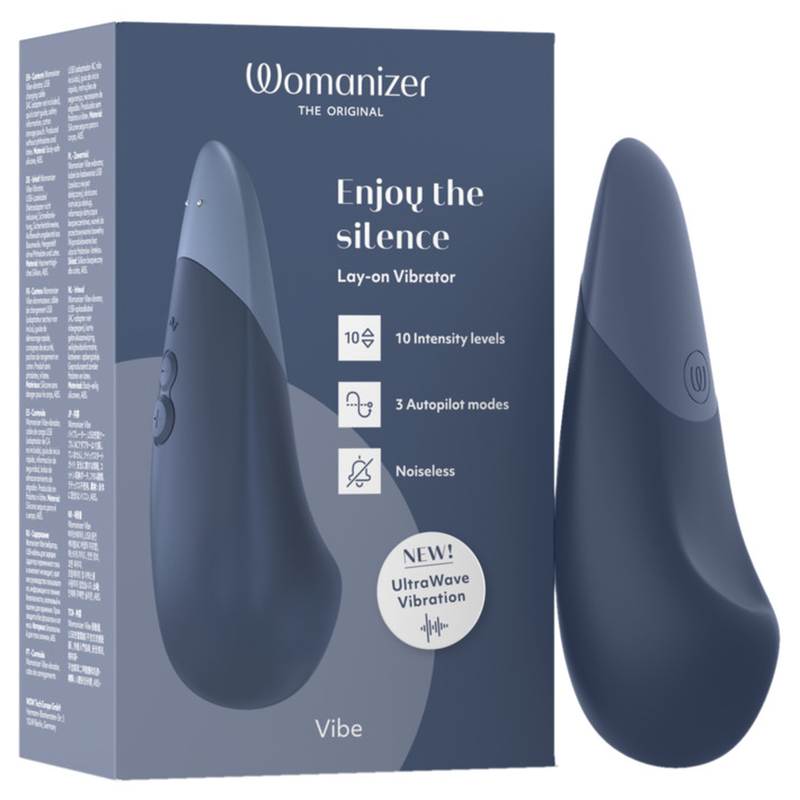 Womanizer Vibe bleu foncé, vibromasseur lay-on